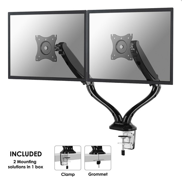 Neomounts NM-D500Dblack Supporto da scrivania per due schermi
