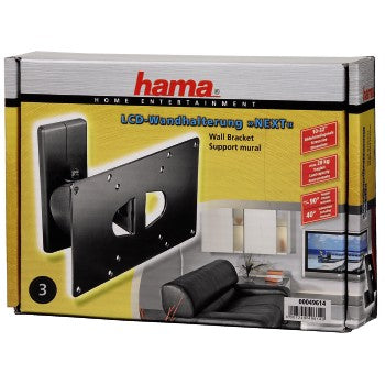 Supporto da parete Hama grigio argento VESA 200x100 snodabile e inclinabile