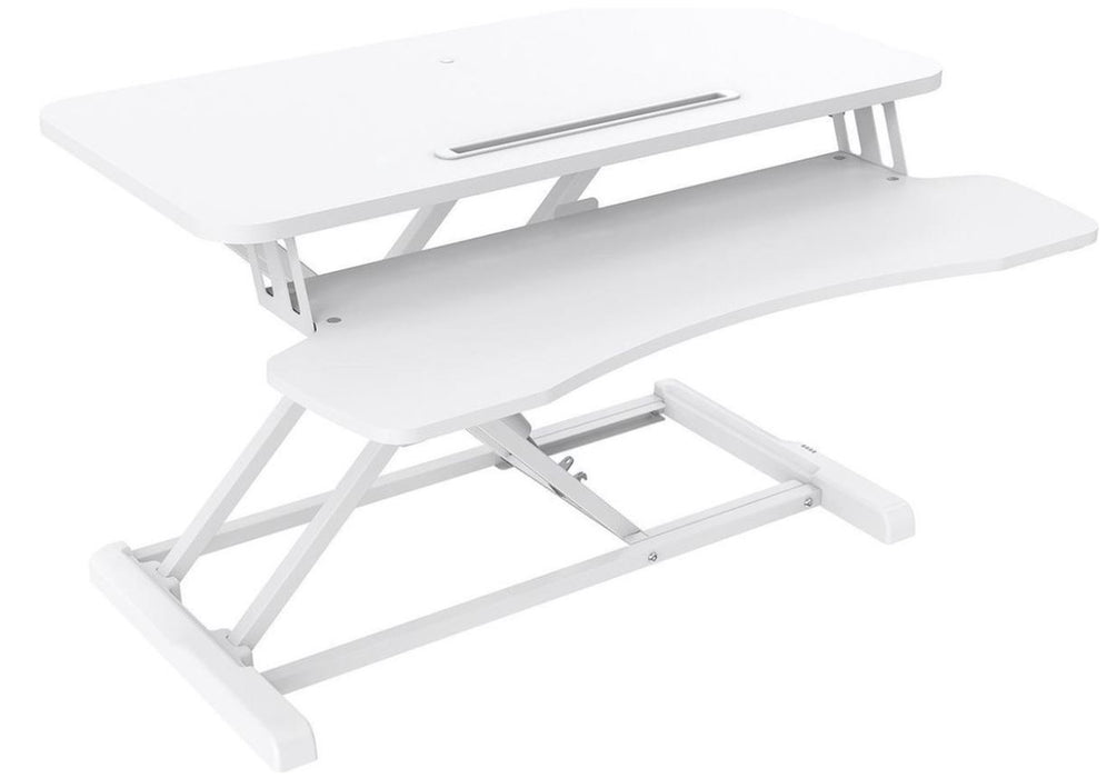 Wolff Mount 3019 – Zit- sta thuis werkplek verhoger voor laptop en computer – Betaalbaar – Wit – Gasveer hoogte verstelling