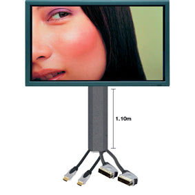 Canalina per cavi TV in alluminio nero larga 5 cm